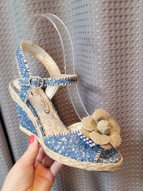 Vintage Poetic License (by Irregular Choice) Wedge Peep Toe Heels Size 36.5